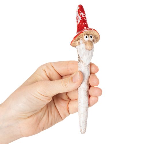 Dwergfiguurtje om op te plakken, met lange baard en paddenstoelhoed, decoratie, 17 cm, 2 stuks | Floristik24.nl