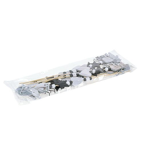 Floristik24 Stekker met muis grijs L30cm 8 st