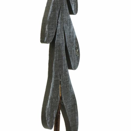 Floristik24 Decoratieve plug spar groen / grijs / wit H42cm 8st