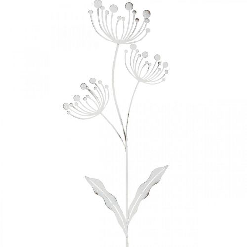 Artikel Lentedecoratie, deco plug bloem shabby chic wit, zilver L87cm B18cm