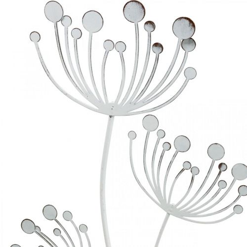 Floristik24 Lentedecoratie, deco plug bloem shabby chic wit, zilver L87cm B18cm