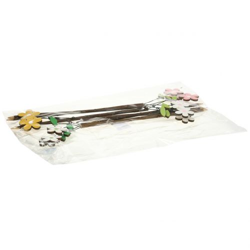 Artikel Decoratieve plug houten bloem H44cm 6 st