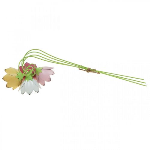 Floristik24 Tuinstekers Metaal Decoratieve Bloemen Gekleurde Bedstekers L34 4st