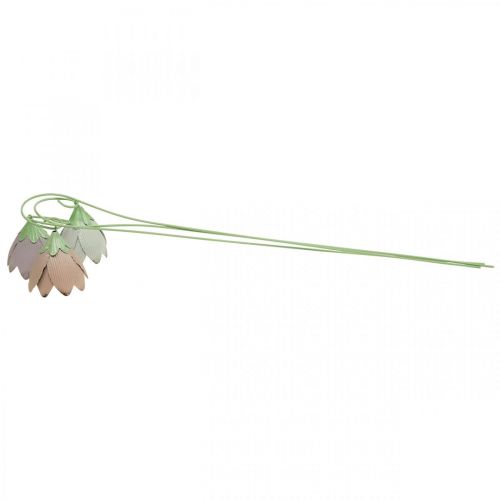 Floristik24 Tuinstekers metalen sierbloemen roze paars wit L58cm 3st