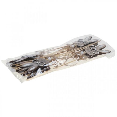 Artikel Bloemplug konijn met bril decoratieve plug hout 4×7,5cm 12 st.