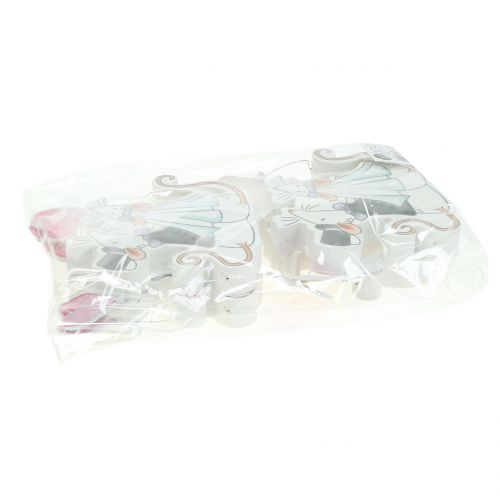 Artikel Deco figuur muis paar met hartjes 11cm x 11cm 4st
