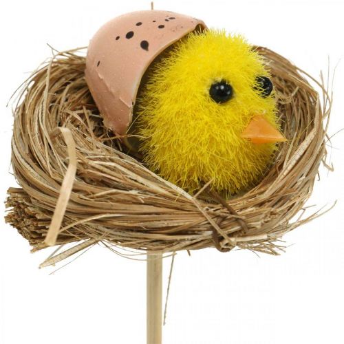 Artikel Decoratieve plug kuikens in het nest Paasdecoratie om te plakken Ø6cm 6 st.
