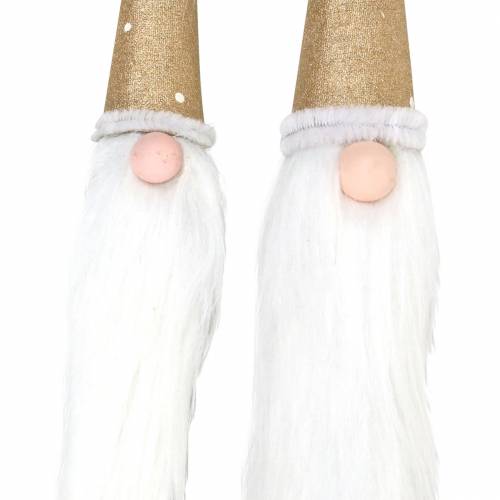 Floristik24 Houten plug set Kabouter met baard van natuurlijke tak Ø3 / 3,2cm L44 / 59cm 2st