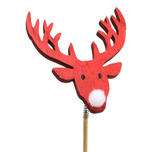 Artikel Stekker Rendier Rood, Wit 8.5cm L37cm