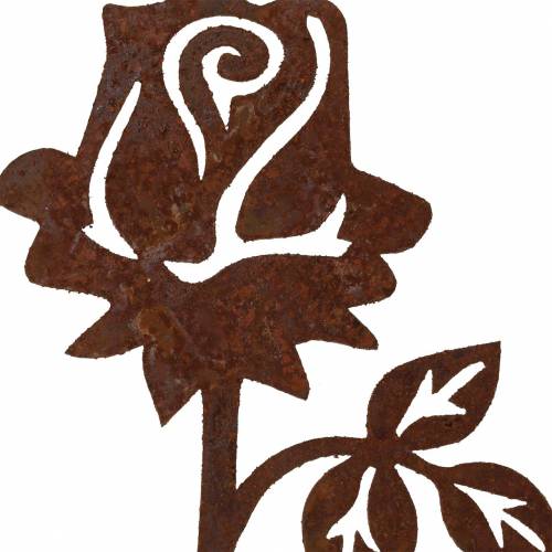 Floristik24 Metalen plug roos patina metaal 20cm × 8cm 12st