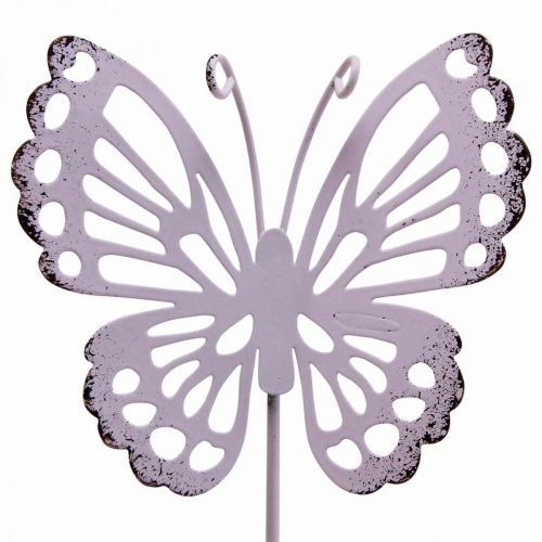 Tuinsteker vlinder metaal driekleurig L25cm 6st