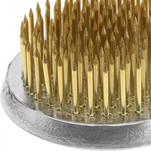 Artikel Egel, Kenzan, Ikebana, zilveren metalen arrangement voet, rond Ø5cm