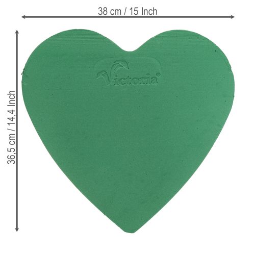 Artikel Steekschuim hart 38×36,5cm nat steekschuim groen 2 stuks