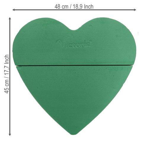 Artikel Steekschuim hart groot nat steekschuim groen 48cm 2 st.