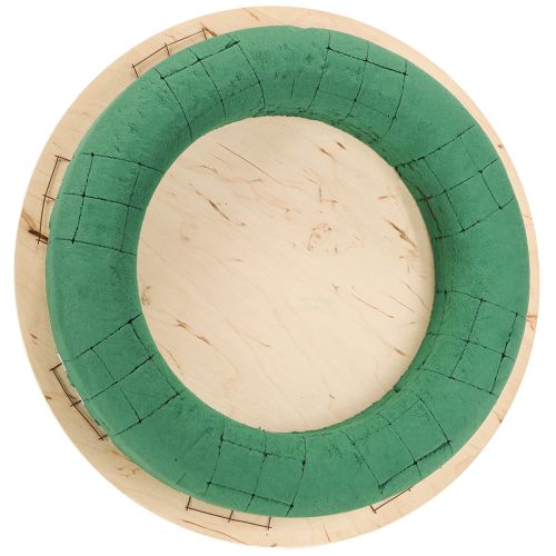 Steekschuimkrans op hout nat steekschuim groen Ø29cm