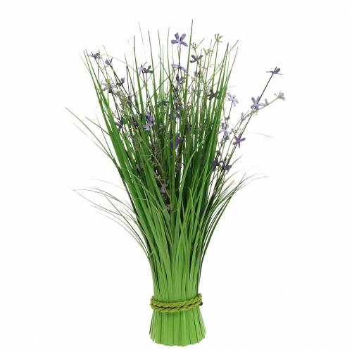 Decoratief staand boeket met weidebloemen kunstlila 51cm
