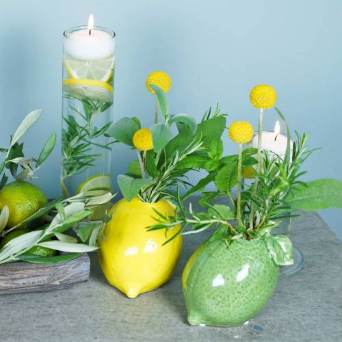 Steengoed vaas limegroen 10cm