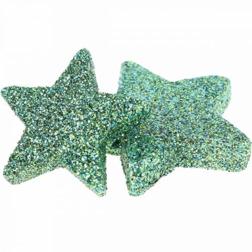 Floristik24 Strooidecoratie Kerststerren strooisterren groen Ø4/5cm 40 st