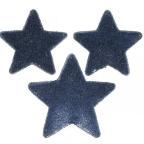 Floristik24 Kerststrooidecoratie, verspreide sterren, blauw Ø4/5cm 40 stuks