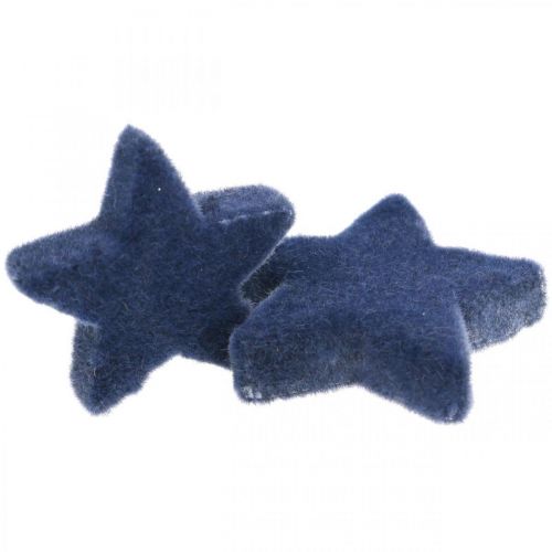 Floristik24 Kerststrooidecoratie, verspreide sterren, blauw Ø4/5cm 40 stuks