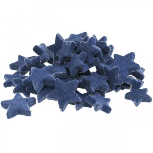 Floristik24 Kerststrooidecoratie, verspreide sterren, blauw Ø4/5cm 40 stuks