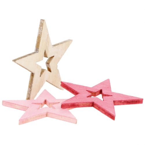 Floristik24 Sterren om te strooien roze, roze, naturel 4cm 72 st