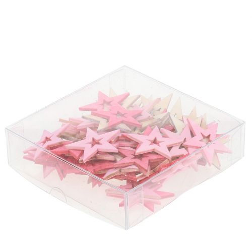 Floristik24 Sterren om te strooien roze, roze, naturel 4cm 72 st