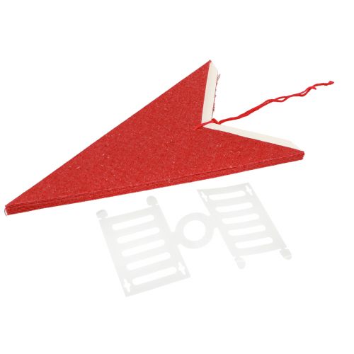 Artikel Decoratieve lamp ster rood papier jute om op te hangen 75x20cm