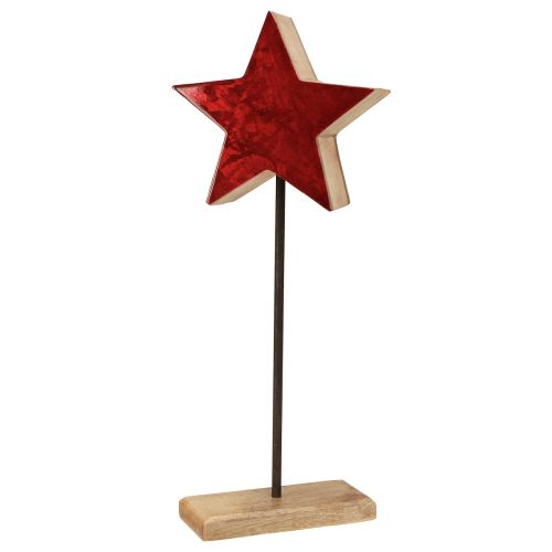 Floristik24 Sterdecoratie naturel rood met staaf op voet 20x9,5x50cm