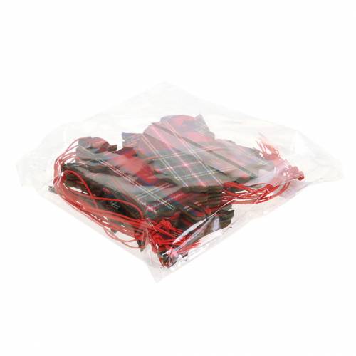 Floristik24 Kerstboomversiering Schots ruitje Rood 8cm 12st