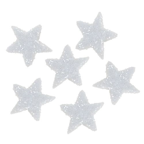 Floristik24 Ster glitter 1,5cm om wit te strooien 144st