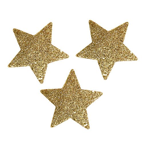 Floristik24 Sterren goud 6,5 cm met mica 36st