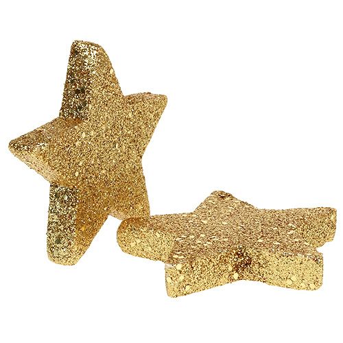 Floristik24 Sterren goud 6,5 cm met mica 36st