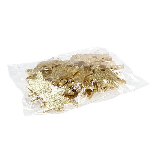 Floristik24 Sterren goud 6,5 cm met mica 36st