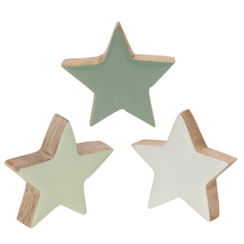 Houten sterrendecoratieset voor tafel en vensterbank, 5 cm, 9 stuks