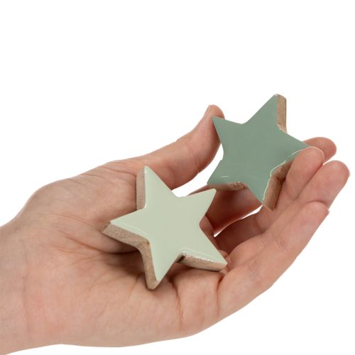 Houten sterrendecoratieset voor tafel en vensterbank, 5 cm, 9 stuks | Floristik24.nl
