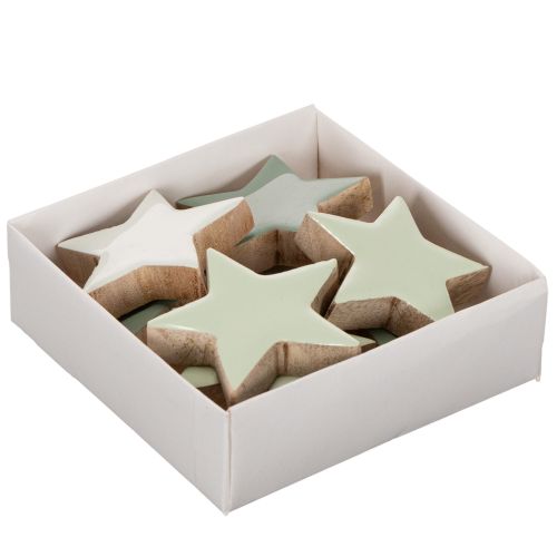 Houten sterrendecoratieset voor tafel en vensterbank, 5 cm, 9 stuks | Floristik24.nl