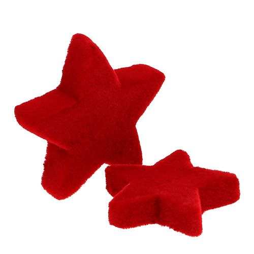 Floristik24 Stermix rood geflockt 4-5cm 40st