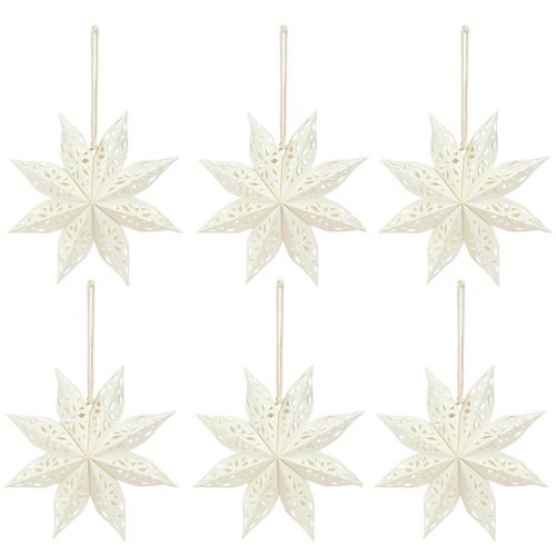 Artikel Decoratief hangerpapier ster sneeuwvlok in wit Ø20cm 6 st