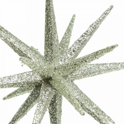 Floristik24 Kerstdecoratie ster om op te hangen champagne Ø15cm 4st