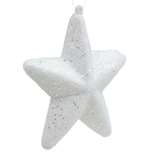 Artikel Ster wit met glitter 11,5cm