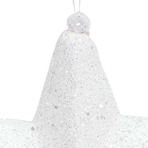 Artikel Ster wit met glitter 11,5cm