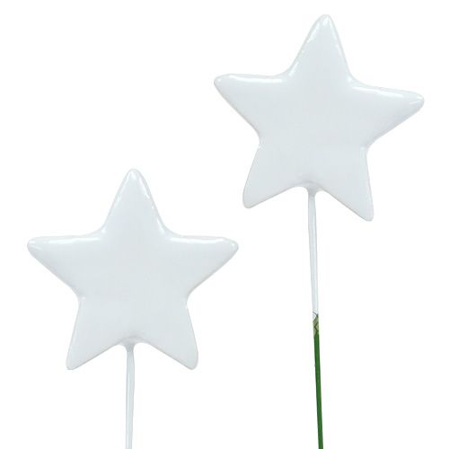 Floristik24 Ster op draad 5cm wit 48 st