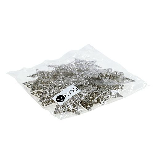 Artikel Ster van metaal zilver 6cm 20 st