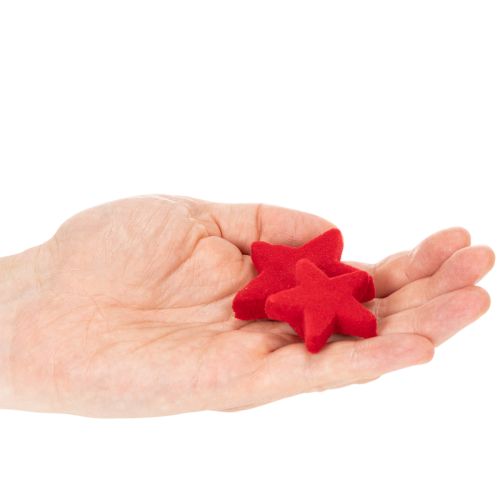 Kleine decoratieve sterretjes, fluweelachtige decoratie, 5 cm, 40 stuks | Floristik24.nl