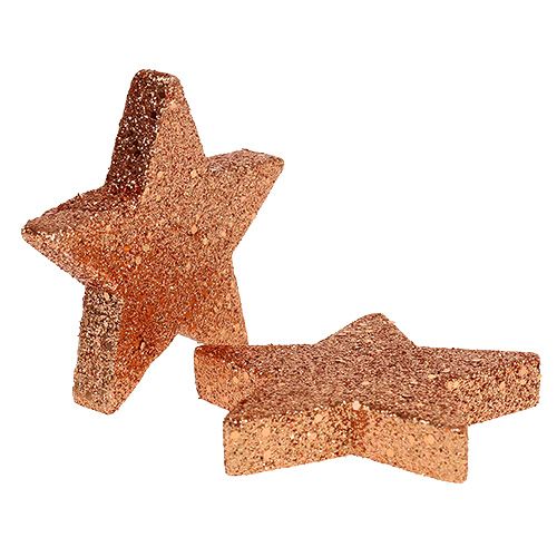 Floristik24 Ster koper 6,5 cm met mica 36 stks