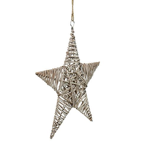Floristik24 Ster om op te hangen lichtbruin 35cm 1 stuk