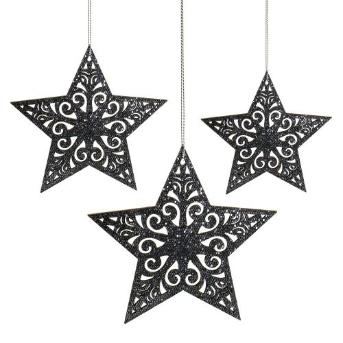 Artikel Kerstster met ornamenten zilvergrijs assorti 8cm - 12cm 9 st