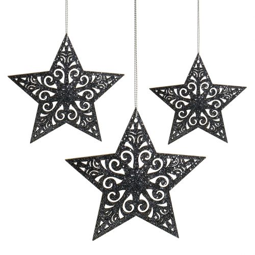 Floristik24 Kerstster met ornamenten zilvergrijs gesorteerd 8cm - 12cm 9st