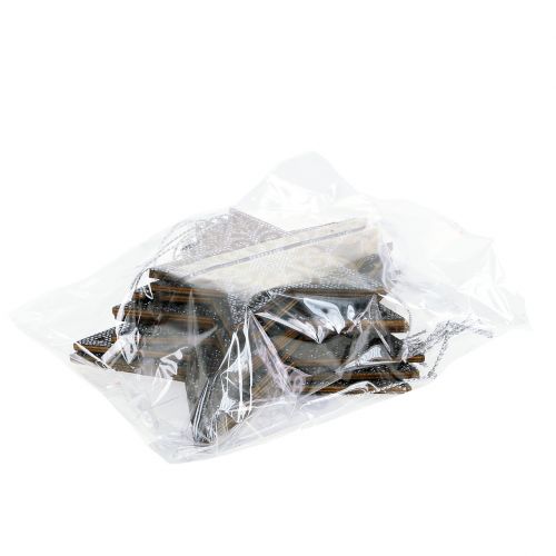 Artikel Kerstster met ornamenten zilvergrijs assorti 8cm - 12cm 9 st